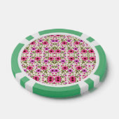 A poker chip with a floral pattern in pink  (Enkel)