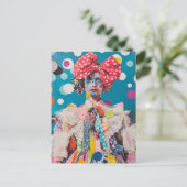 A Polka Dot Bow Fashion lady Collage Briefkaart (Staand voorkant)