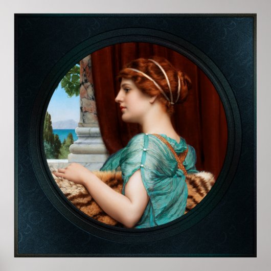 A Pompeian Lady door John William Godward Poster (Voorkant)