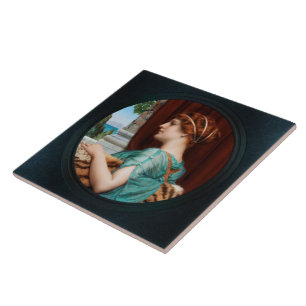 A Pompeian Lady door John William Godward Tegeltje