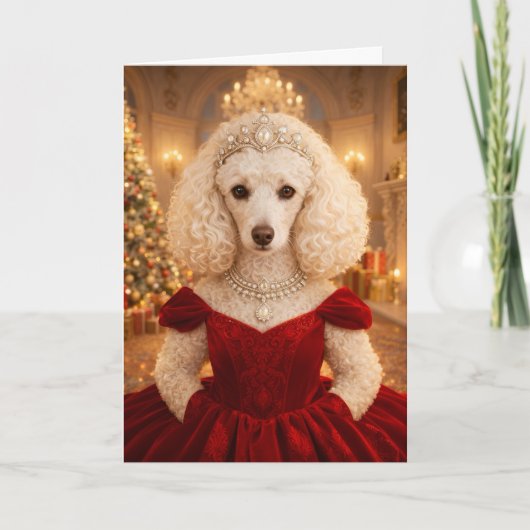 A Poodle Christmas Holiday Card Kaart (Voorkant)
