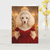 A Poodle Christmas Holiday Card Kaart (Gele Bloem)