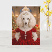 A Poodle Christmas Holiday Card Kaart (Gele Bloem)