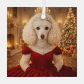 A Poodle Christmas Holiday  Glas Ornament (Achterkant)