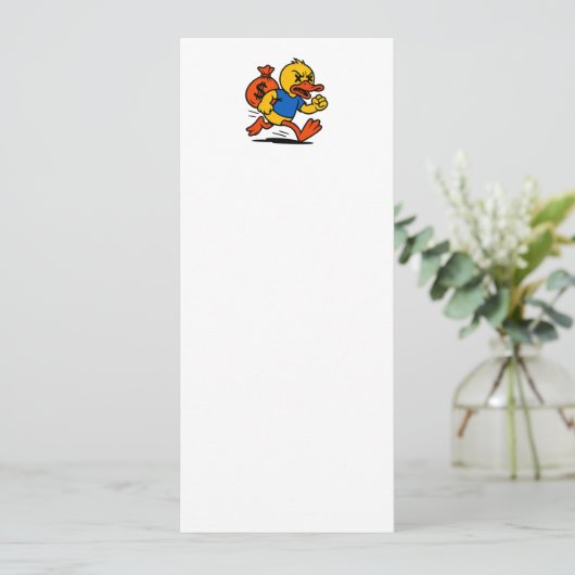 A POP ART STYLE THIEF DUCK KAART (Staand voorkant)