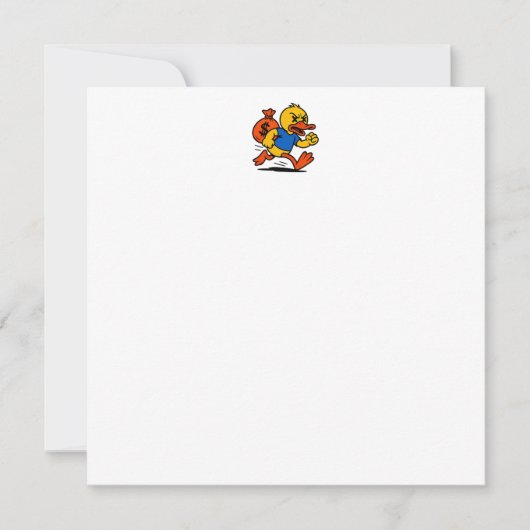 A POP ART STYLE THIEF DUCK Thank You Card Bedankkaart (Voorkant)