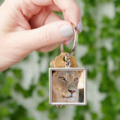 A portret of a Lioness looking into the afstand Sleutelhanger (Hand)