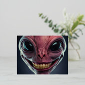 A postcard with a space theme. folie feestdagen briefkaart (Staand Voorkant)