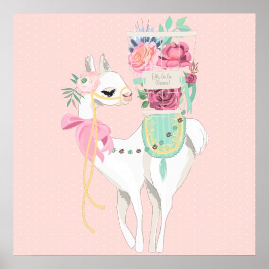 A poster with beautiful flowers and llama (Voorkant)