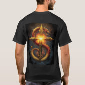 A powerful and detailed design of a dragon coiled  t-shirt (Achterkant)