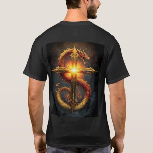 A powerful and detailed design of a dragon coiled  t-shirt (Achterkant)