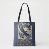 A powerful flying hawk symbolizing freedom tote bag (Voorkant)