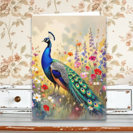 A Pretty Colorful Peacock Birthday Kaart