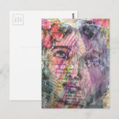 A pretty face mixed media collage briefkaart (Voorkant / Achterkant)