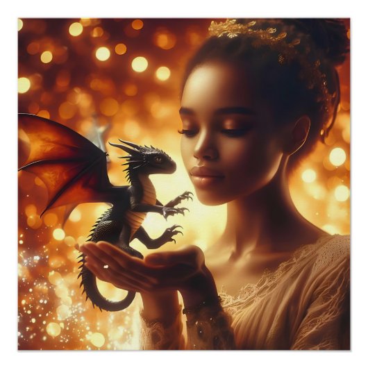  a princess and her baby dragon perfect poster (Voorkant)