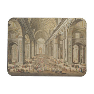 A Processie in St Peter's, Rome (m/c over een etch Magneet