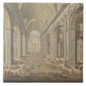 A Processie in St Peter's, Rome (m/c over een etch Tegeltje (Voorkant)