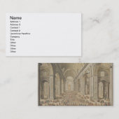 A Processie in St Peter's, Rome (m/c over een etch Visitekaartje (Voorkant / Achterkant)