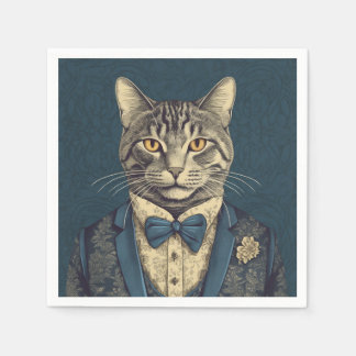 A Professional Business Cat in a Suit Cute Servet