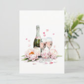 A Prosecco with two crystal glasses,Valentines Day Feestdagenkaart (Staand voorkant)