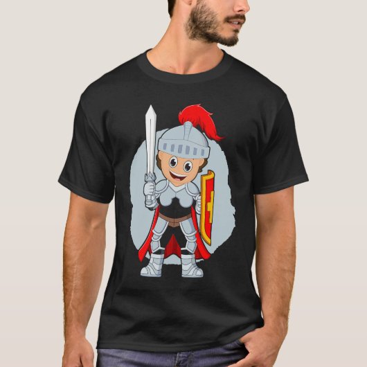 A proud little knight from the Medieval with sword T-shirt (Voorkant)
