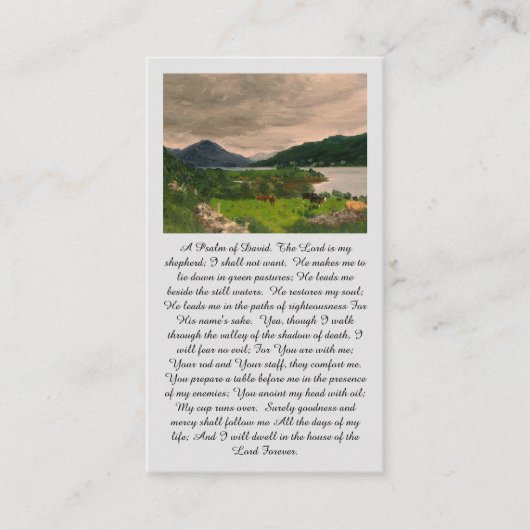 A Psalm of David Celebration of Life Prayer Card Visitekaartje (Voorkant)