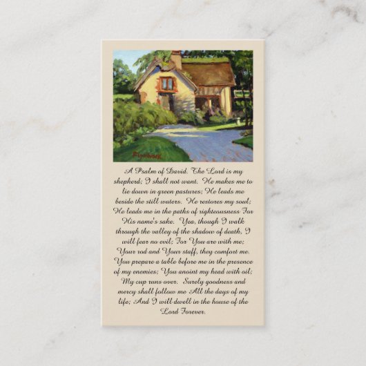 A Psalm of David” Comfort & Blessing Prayer Card Visitekaartje (Voorkant)