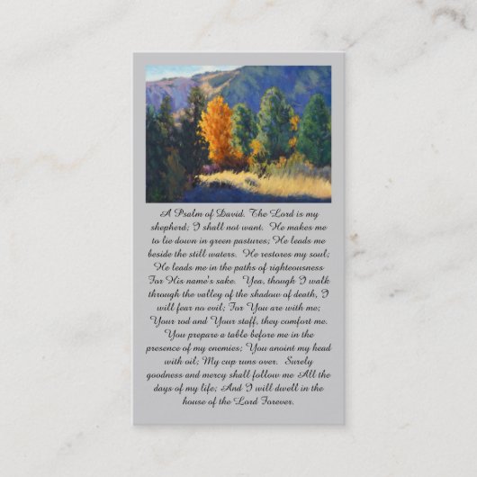"A Psalm of David” Peace & Comfort Prayer Card Visitekaartje (Voorkant)