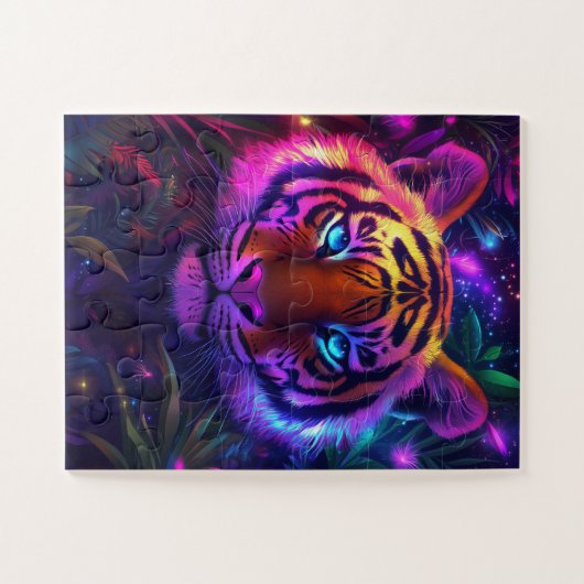 A psychedelic tiger legpuzzel (Horizontaal)