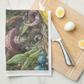 A psychedelic woodland decorative tea towel theedoek (Quarter Fold)