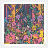 A psychedelic woodland Sticker (Voorkant)