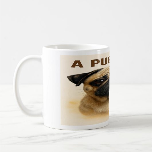 “A Pug’s Life” Cute Pug Mug Koffiemok (Links)