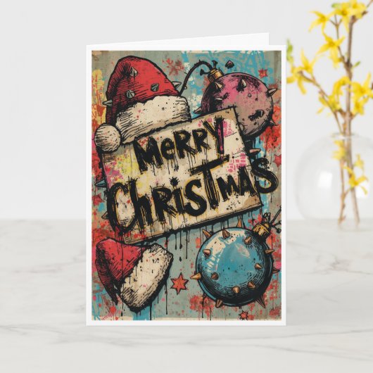 A punk christmas card kaart (Gele Bloem)