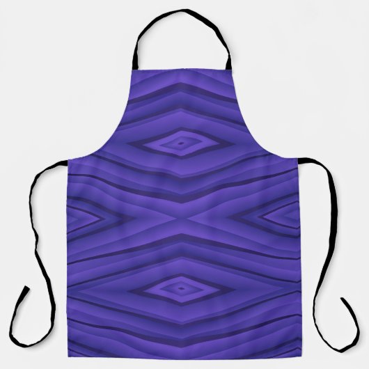 A purple apron with a geometric diamond pattern  schort (Voorkant)