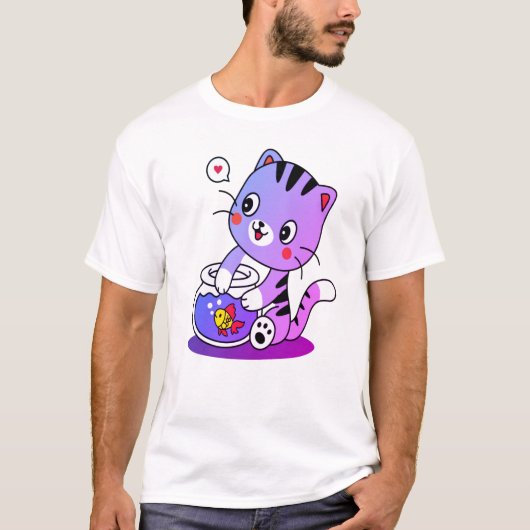 A Purrfect Cat Design T-shirt (Voorkant)