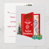 A Purrfect Christmas from a pawsome friend Feestdagenkaart (Voorkant / Achterkant)