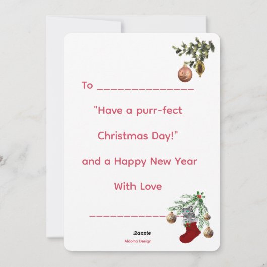 A Purrfect Christmas from a pawsome friend Feestdagenkaart (Achterkant)