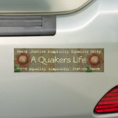 A Quakers Life bumpersticker (Op auto)
