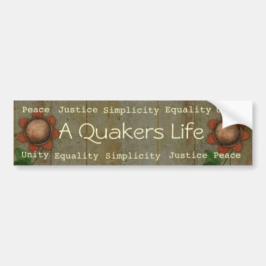 A Quakers Life bumpersticker (Voorkant)