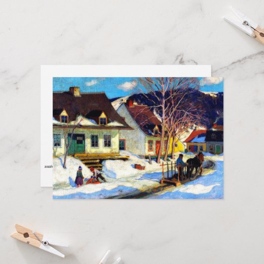 A Quebec Village Street - Clarence Gagnon, Kaart (Voorkant / Achterkant in situ)