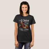 A Queen Was Born In December Retro Hearts Leopard  T-shirt (Voorkant volledig)