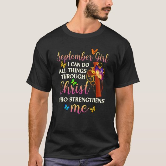 A Queen Was Born In September Birrthday October Gi T-shirt (Voorkant)