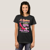 A Queen Was Born On March 12 12th Happy Birthday T T-shirt (Voorkant volledig)