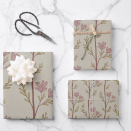 A Quiet Journey Botanical Silhouettes - warm beige Inpakpapier Vel