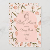 A radiant and delicate 'Baby Shower' invitation  (Voorkant / Achterkant)