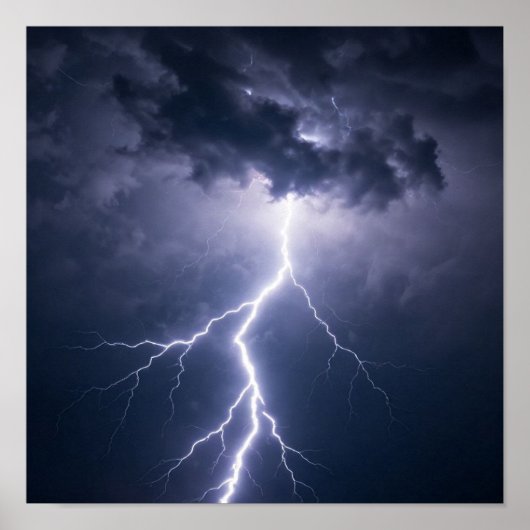 A Radiant Lightning Discharge Illuminating Dark St Poster (Voorkant)