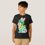 A Rainbow Rabbit With Green Bow And Shamrock St Pa T-shirt (Voorkant volledig)