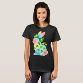 A Rainbow Rabbit With Green Bow And Shamrock St Pa T-shirt (Voorkant volledig)