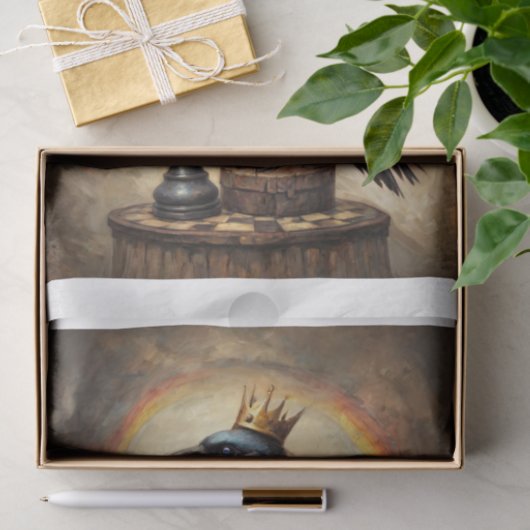 A Rainbow Raven King of Chess - Tissue Paper Tissuepapier (Geschenk)