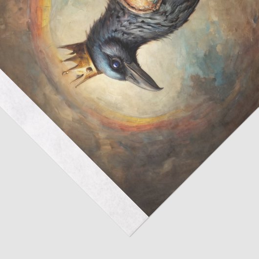 A Rainbow Raven King of Chess - Tissue Paper Tissuepapier (Detail)